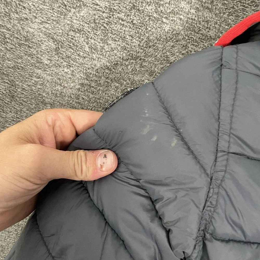 Diesel Jacket Youth 5-6 Gray Puffer Hooded Full Zip Fleece Lined Insulated